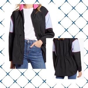 Cinched color block windbreaker